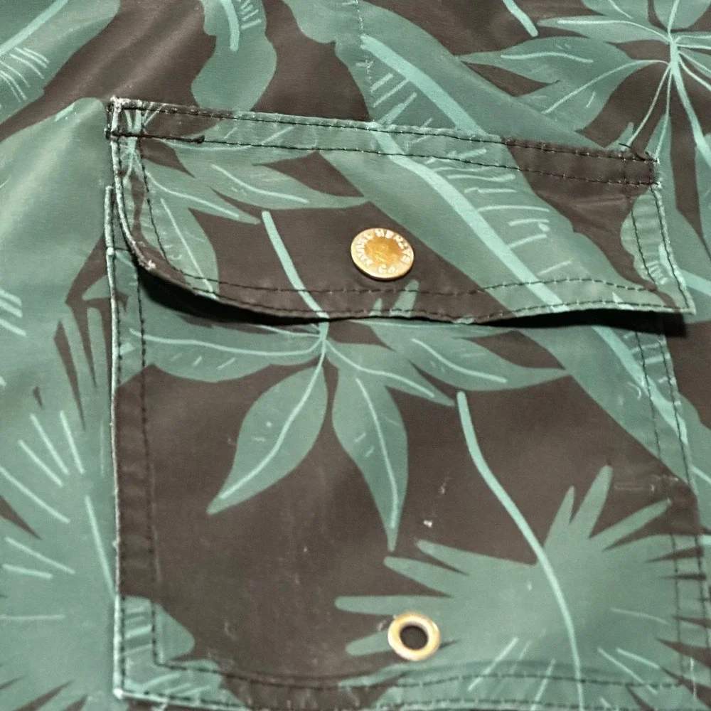 Bather Swim Trunks Mens‎ 32 Tropical Palm Leaf Board Shorts Pocket Huckberry